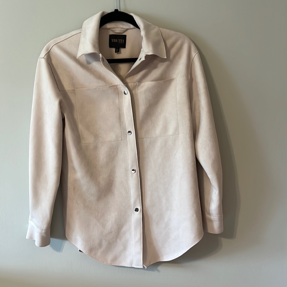 Faux leather/suede shacket